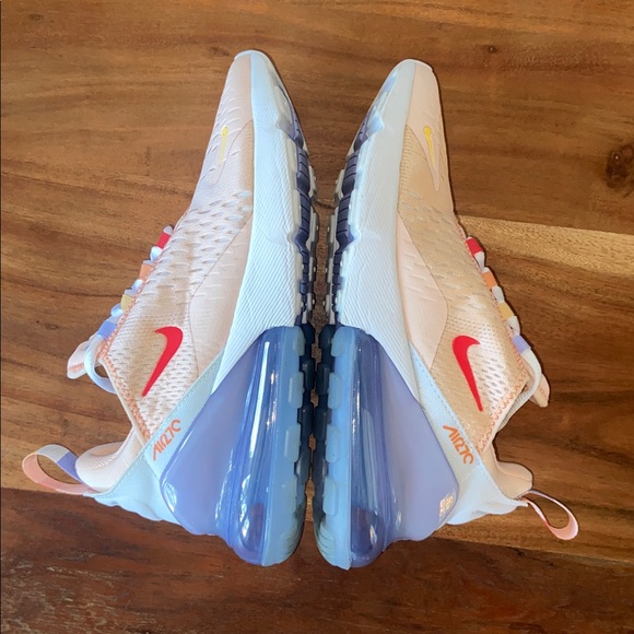 Nike Air Max 270 athletic sneaker washed coral orange white running shoes 6.5 - Picture 15 of 16